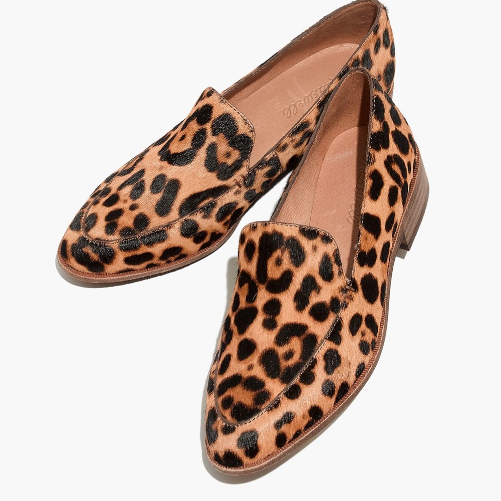 Madewell Shoes The Frances Loafer in Leopard Calf Hair 8.5 Hair On Hide EUC - Picture 1 of 10